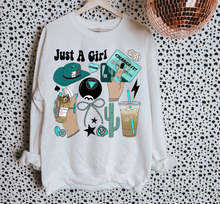 Load image into Gallery viewer, Just A Girl TEE or CREWNECK
