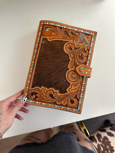 Load image into Gallery viewer, Tooled Leather Bible Cover (Style 4)
