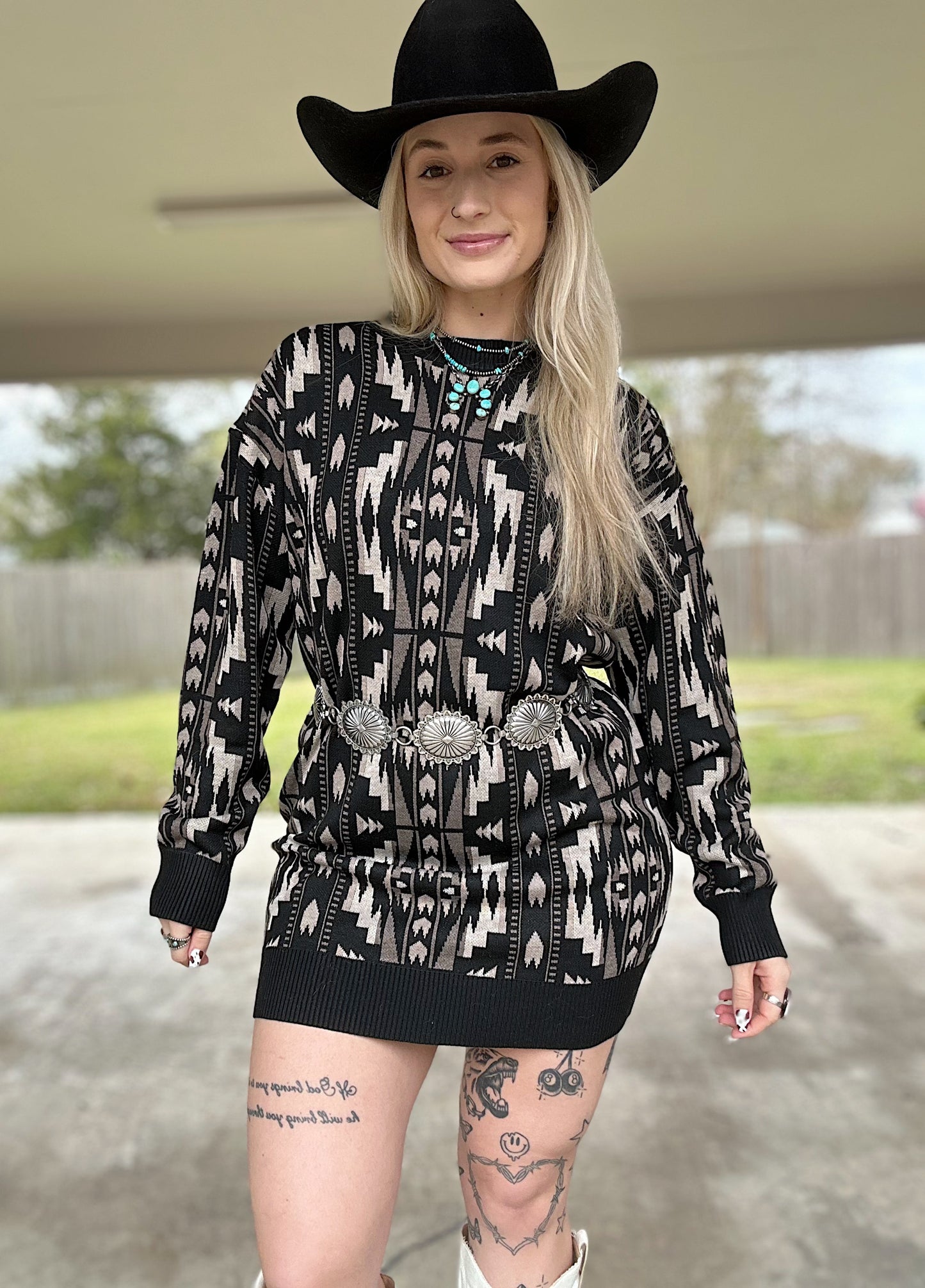 The Aztec Sweater Dress