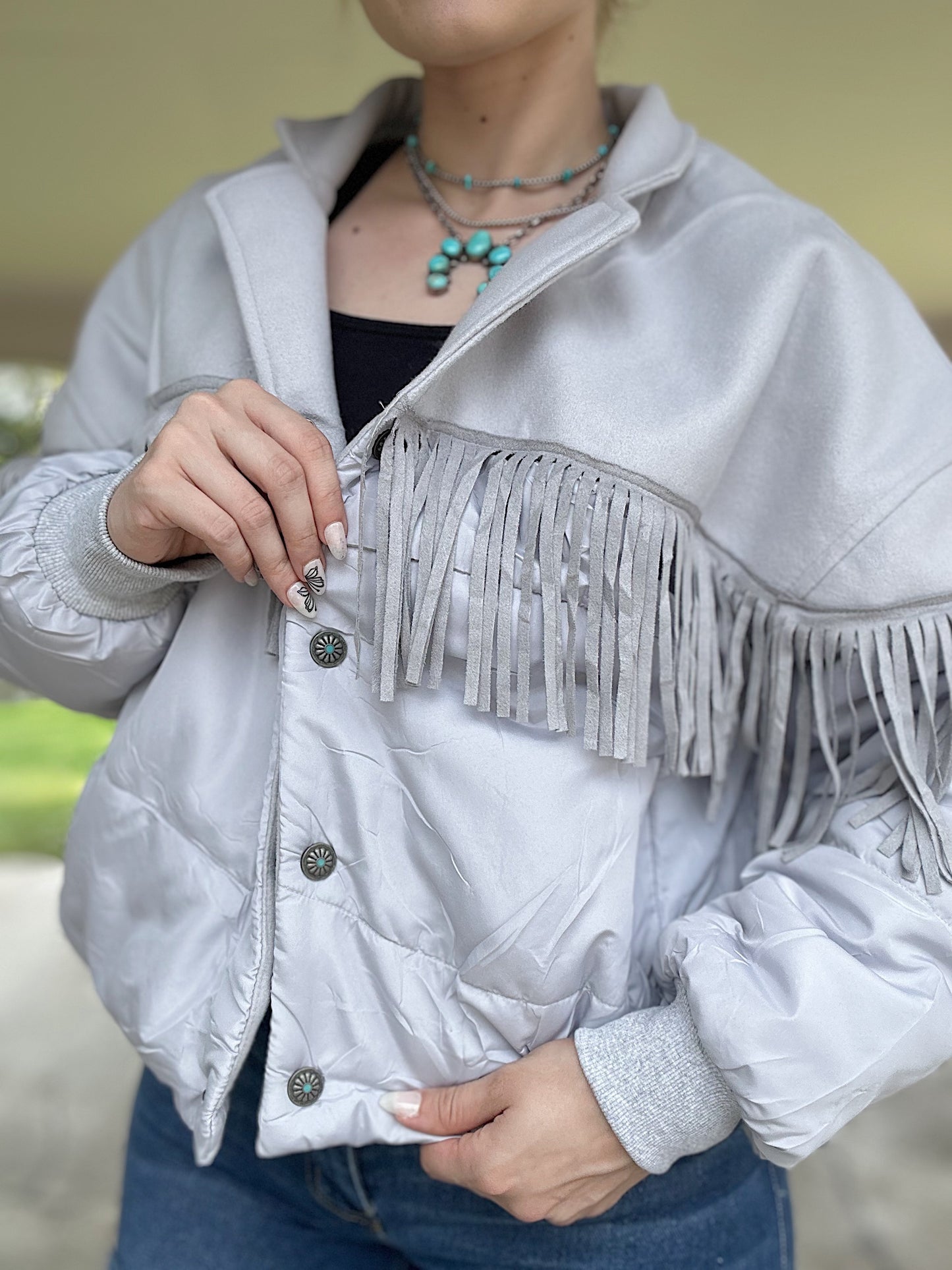 Fringe Puffer Jacket