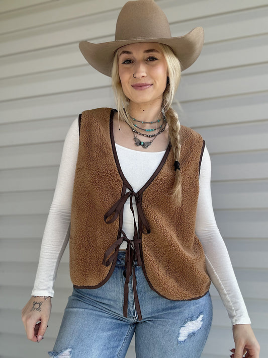 The Teddy Front Tie Vest