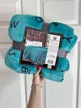 Load image into Gallery viewer, Turquoise Cattle Brand Throw Blanket (Lightweight Queen)
