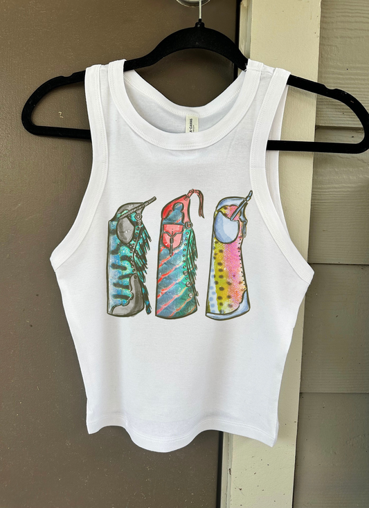 Fishie Print Chaps Cropped Tank