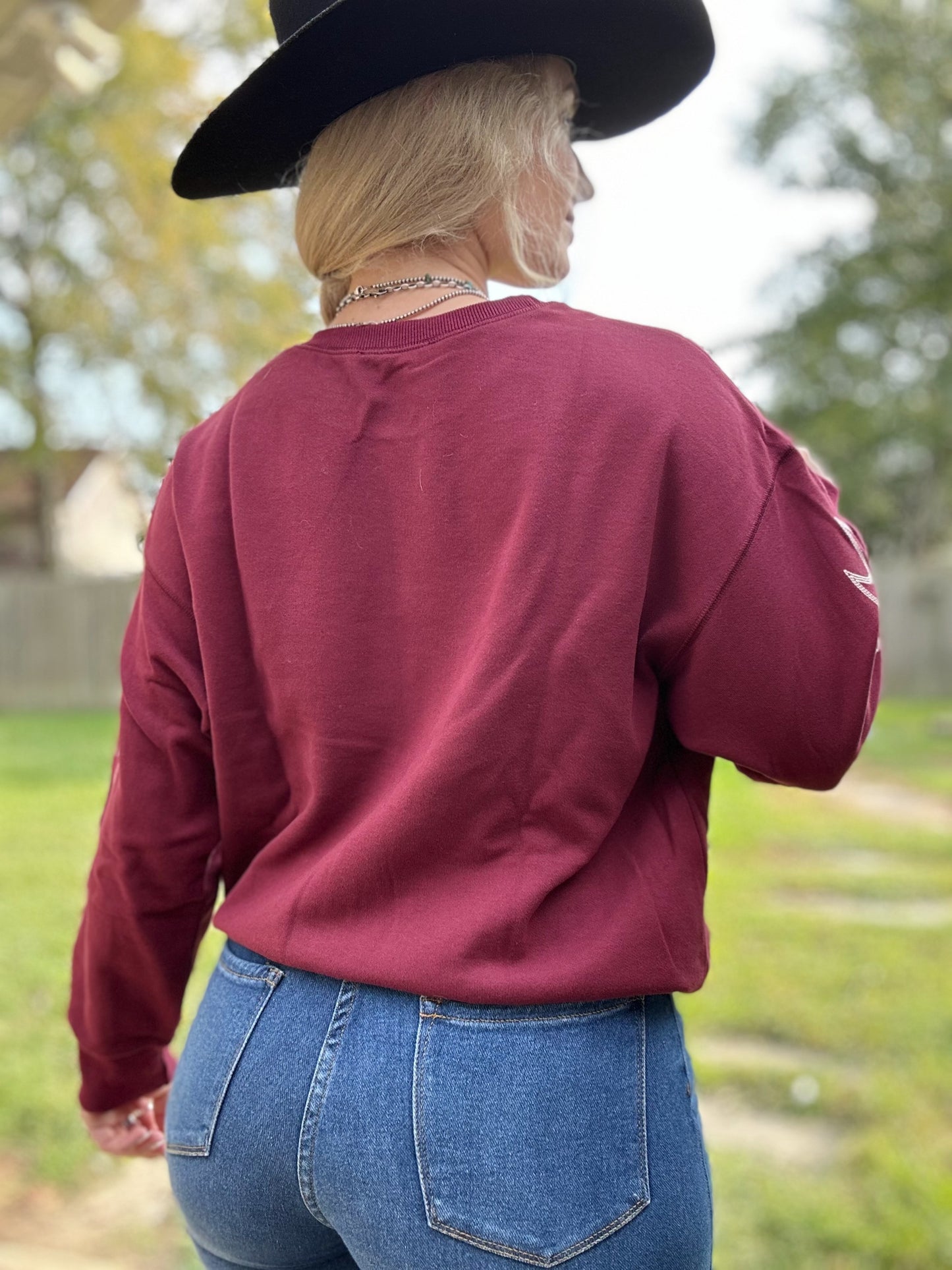 Boot Stitch Crew (Maroon)