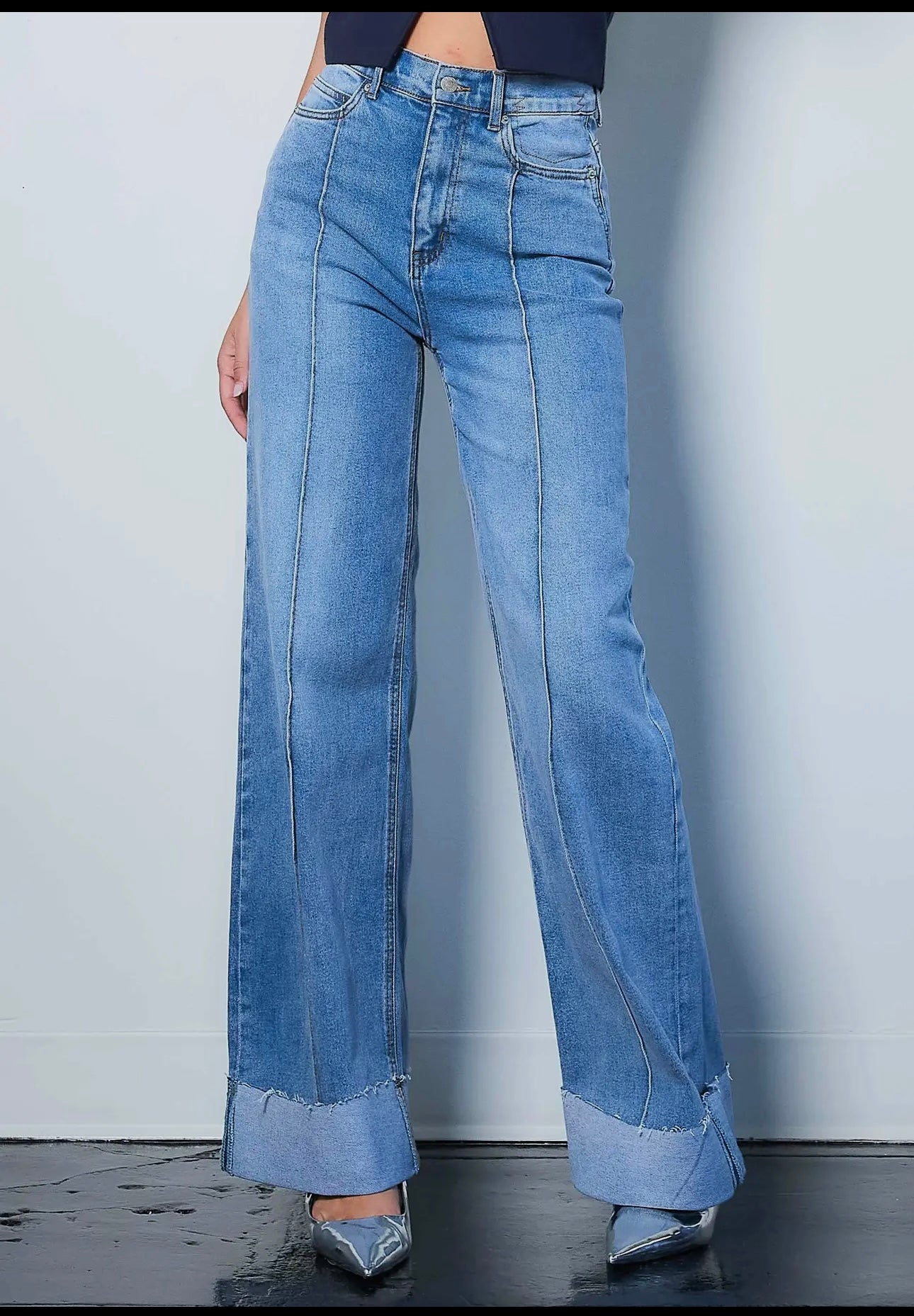 The Pin Stripe Cuff Jeans
