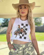 Load image into Gallery viewer, Checkered Cowboy Cropped Tank
