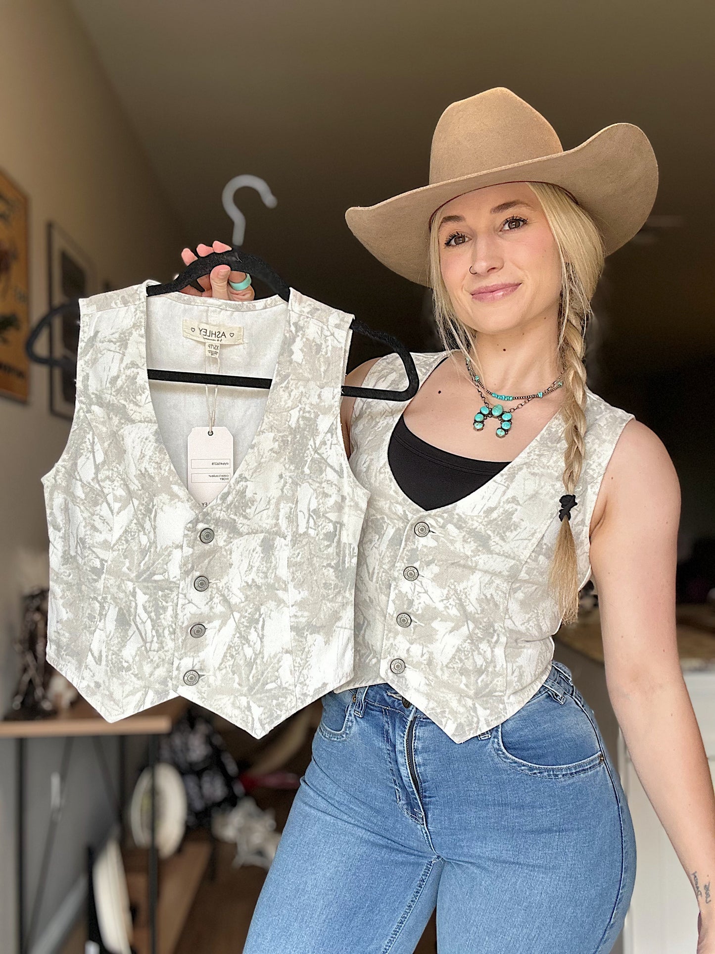 Camo Denim Vest