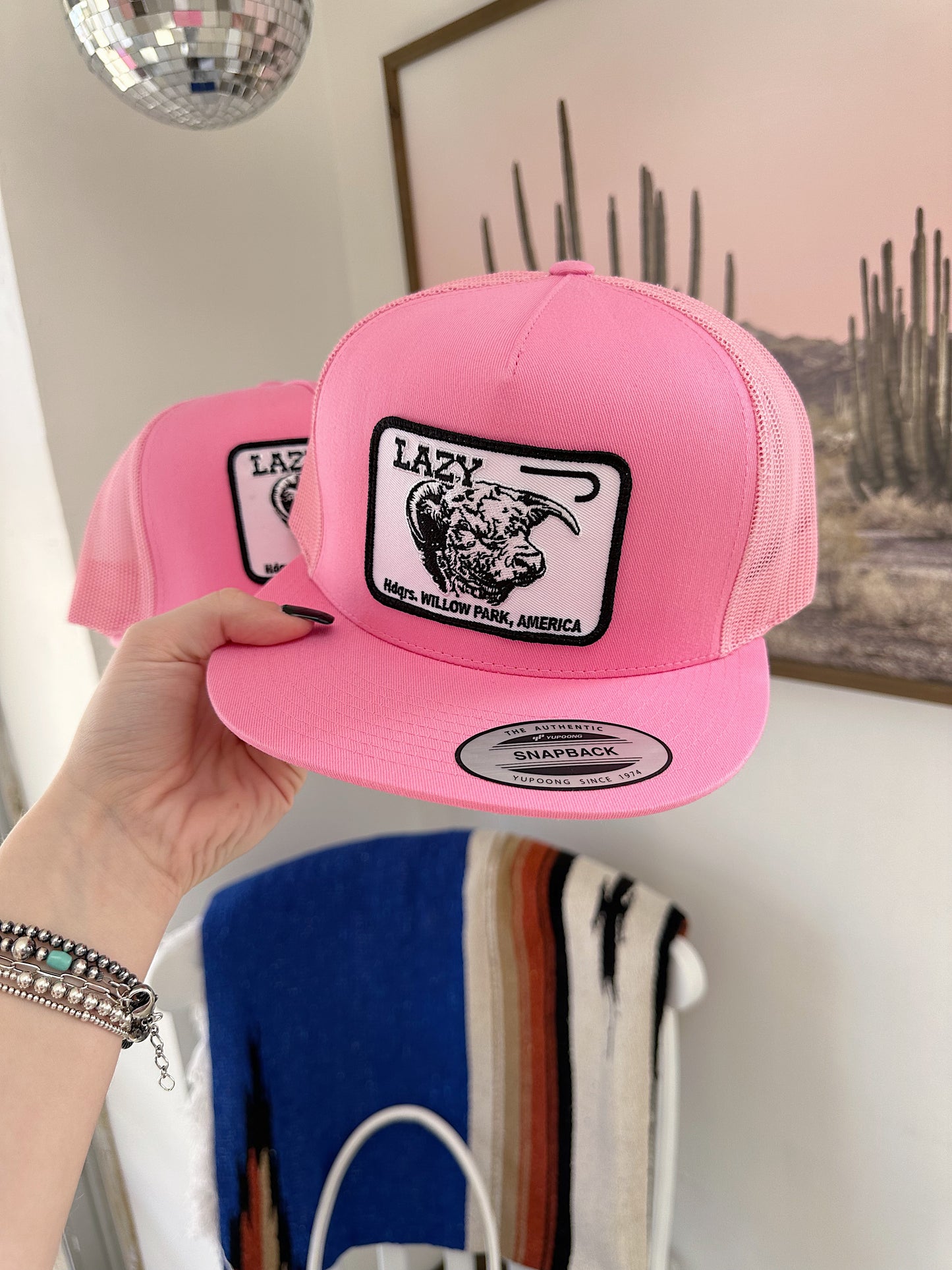 Pink Lazy J Hat