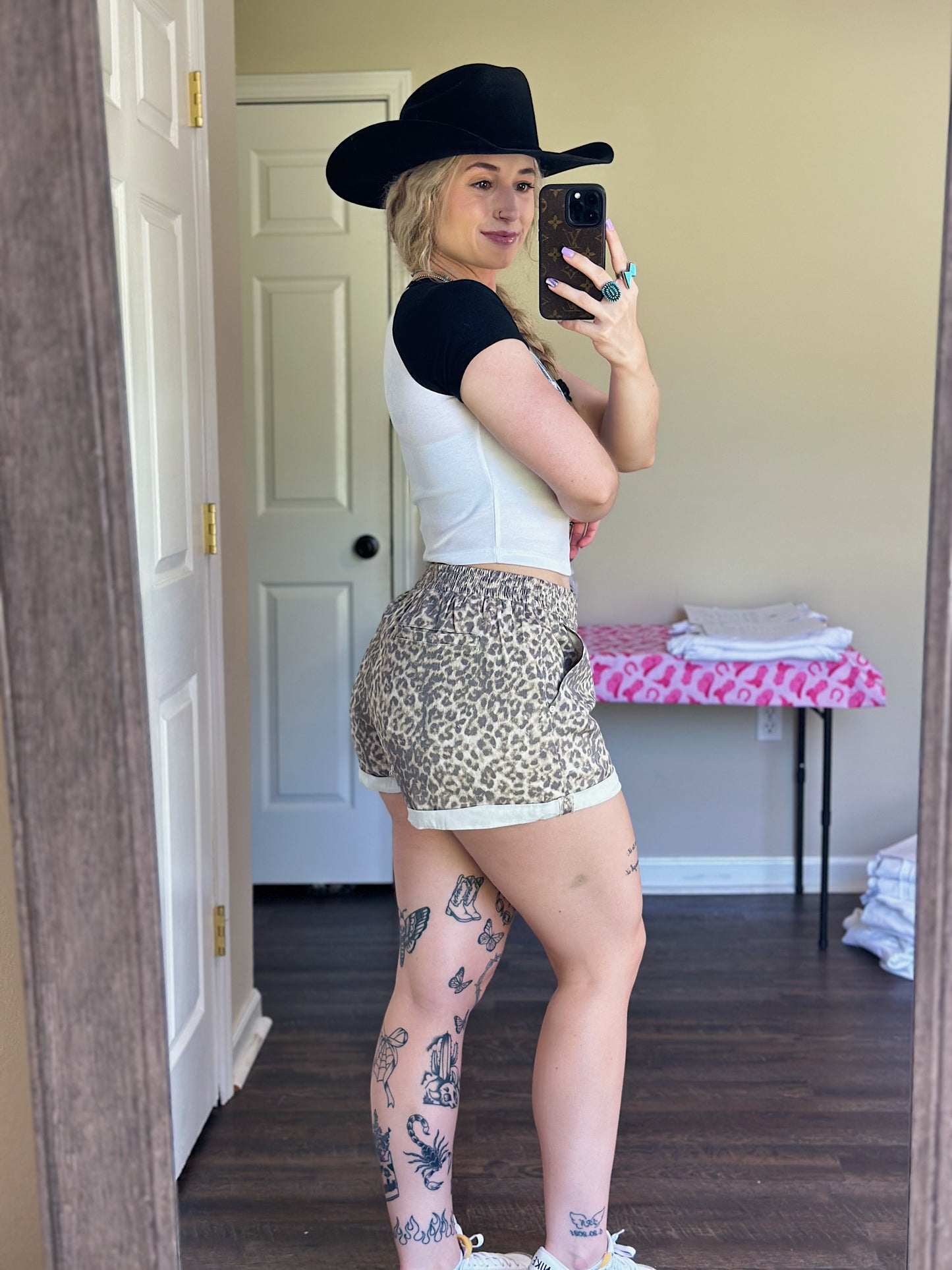 Leopard Cuffed Shorts