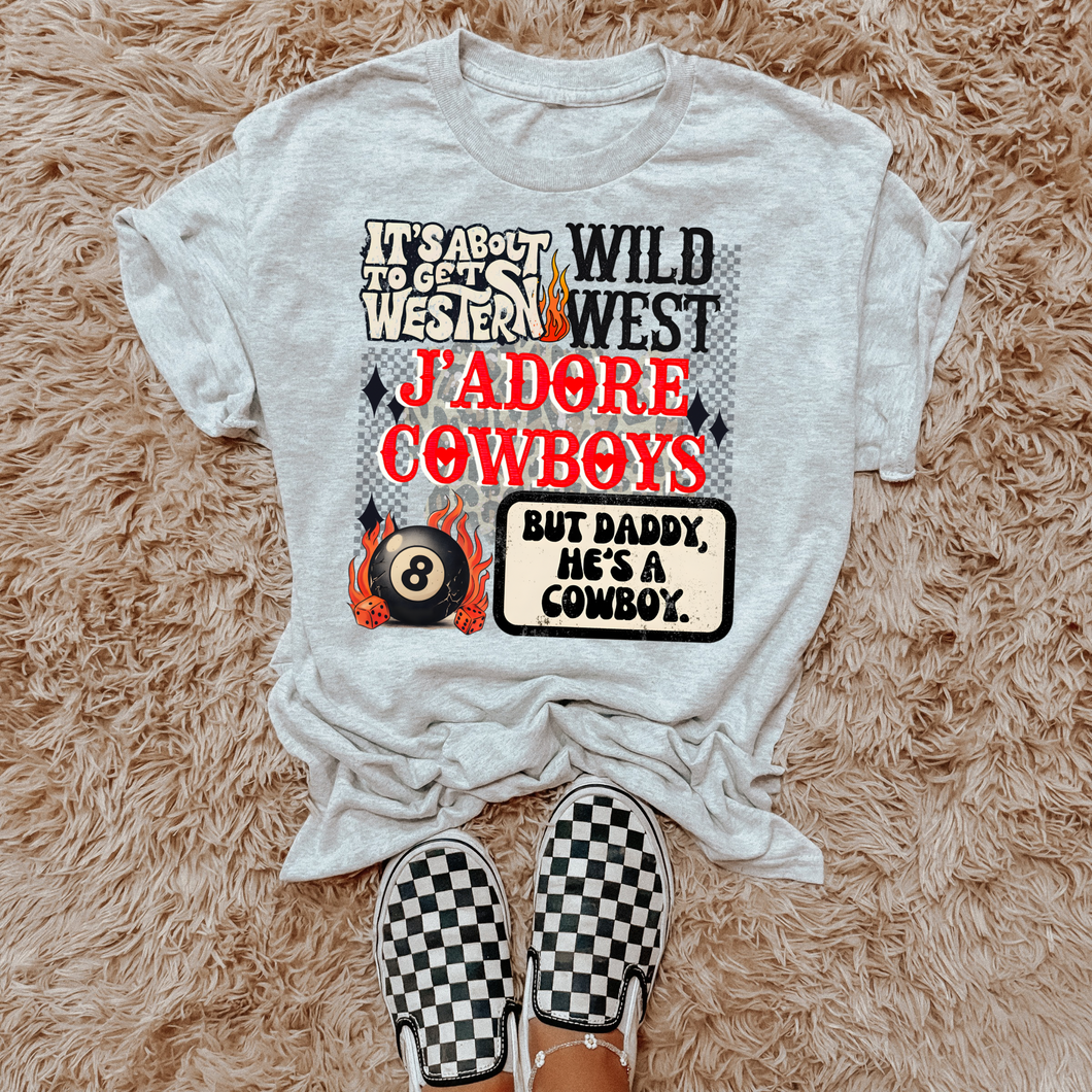 J’adore Cowboys Collage TEE or CREWNECK