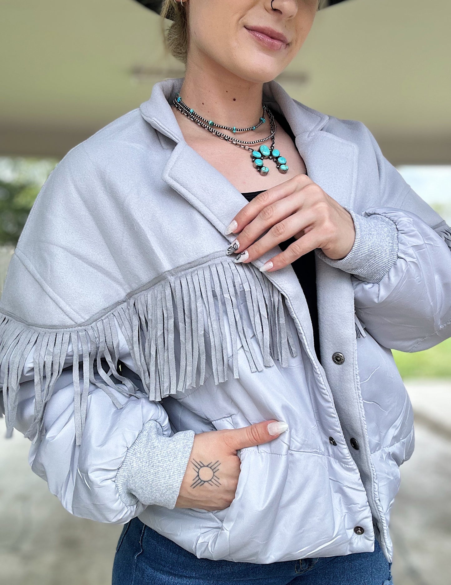 Fringe Puffer Jacket