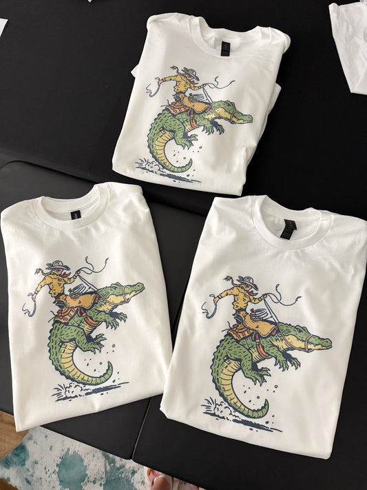 Alligator Cowboy Tee or Crewneck