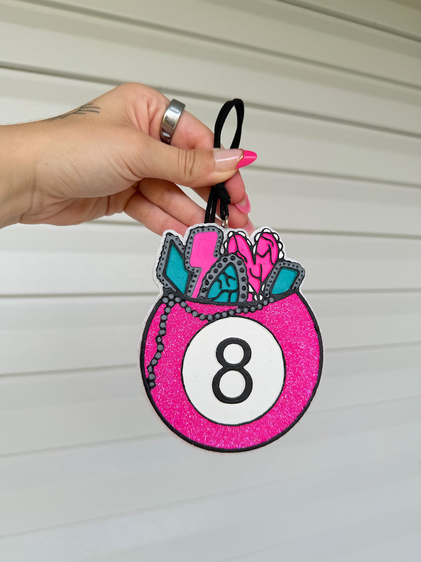 8 Ball Jewels Car Freshie