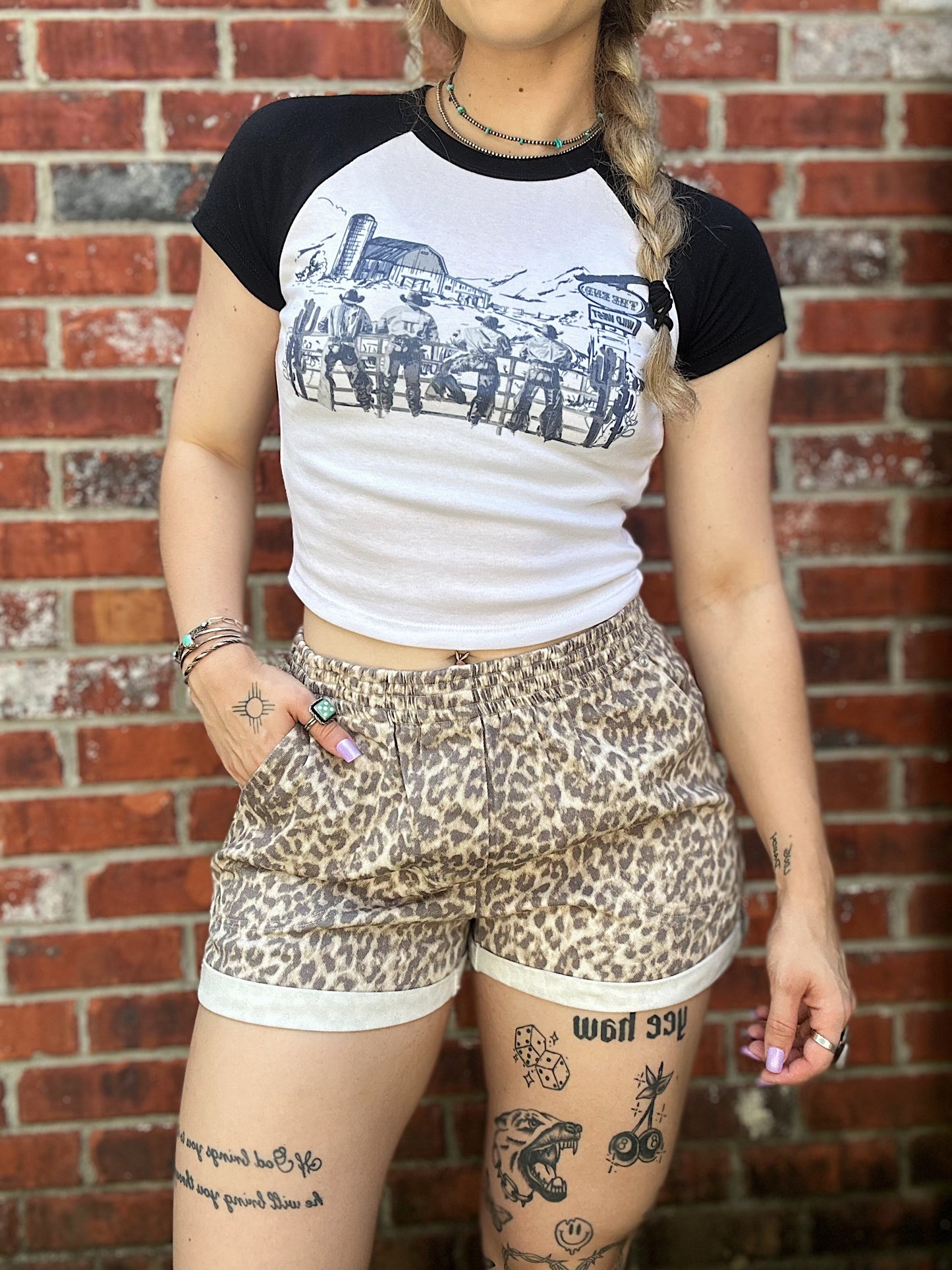 Leopard Cuffed Shorts