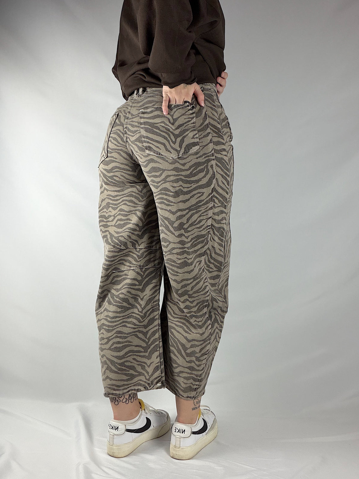 The Zebra Barrel Jeans