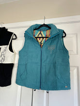 Load image into Gallery viewer, Turquoise Boot Stitch Puffer Vest
