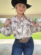 Load image into Gallery viewer, The Rowdy Rebel Tie Blouse
