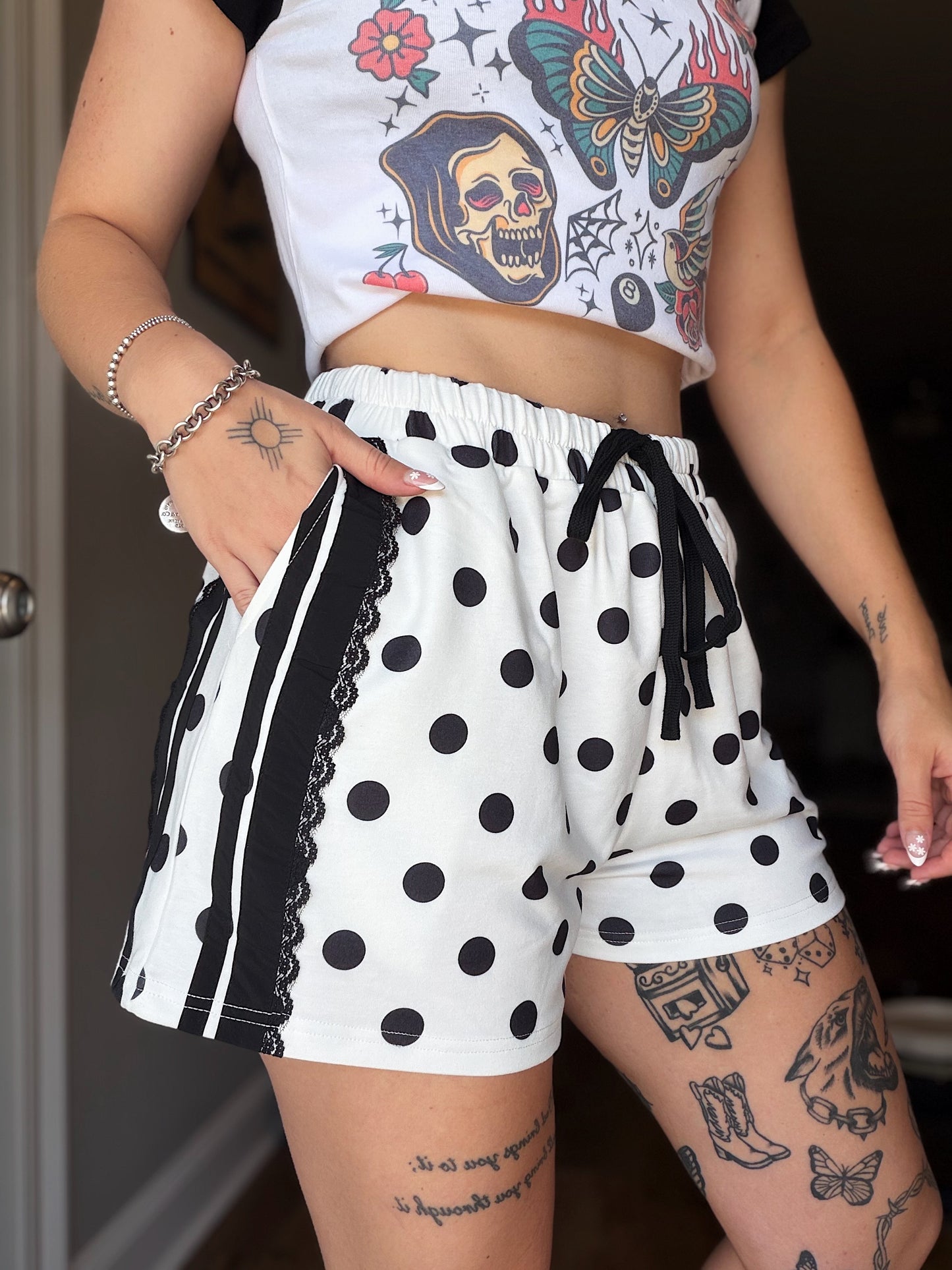 Polka Dot Lace Shorts