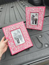 Load image into Gallery viewer, Pink Tooled Leather Picture Frame
