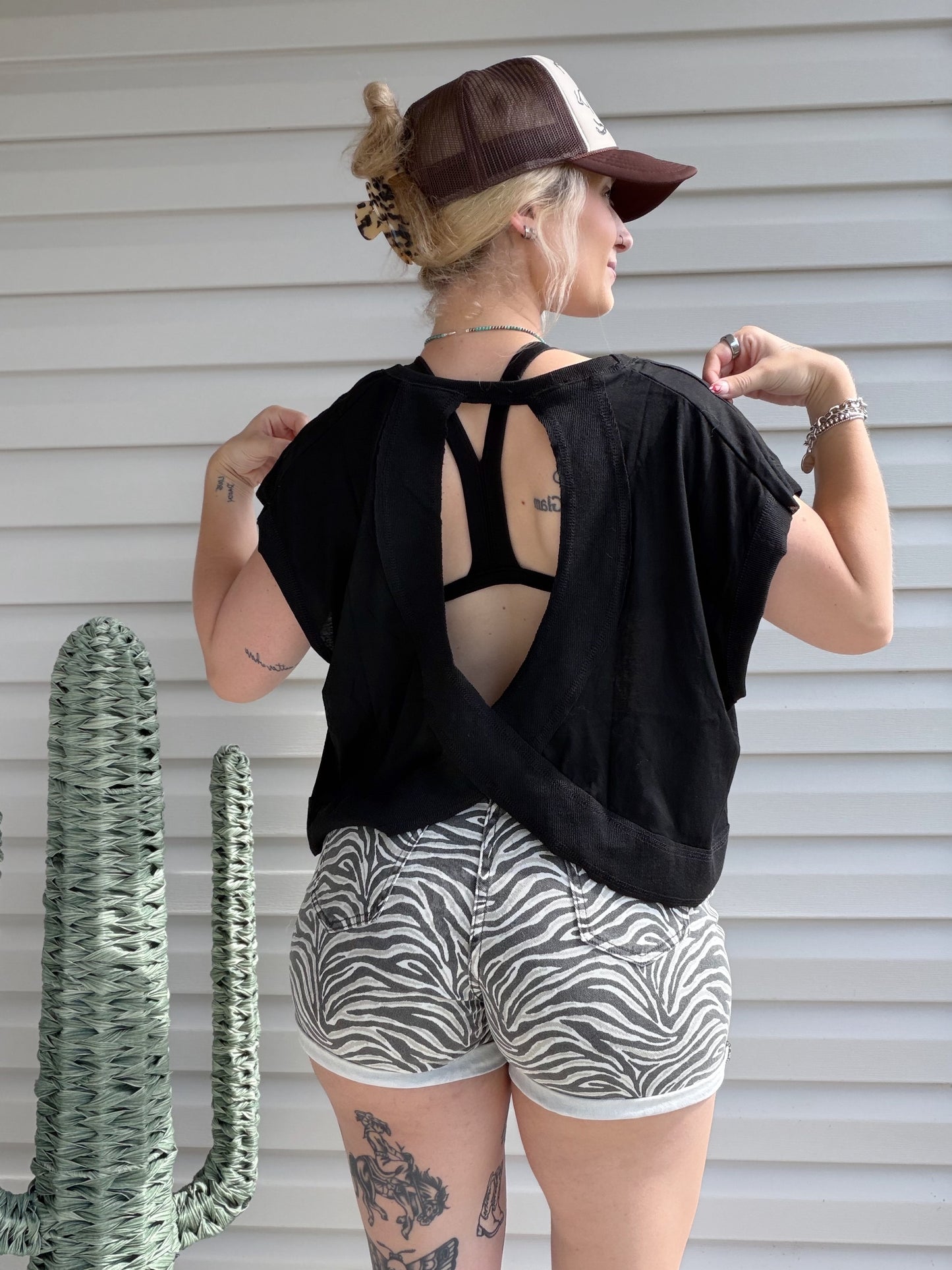 The Open Back Top (Black)