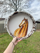 Load image into Gallery viewer, Painted Cowhide Tray - Horse
