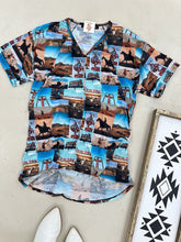 Load image into Gallery viewer, Western Collage Oversized Top
