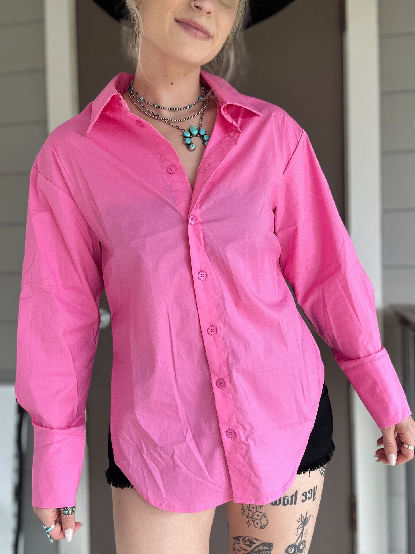 Open Back Button Down