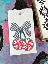 Load image into Gallery viewer, Candy Cane Bow TEE or CREWNECK
