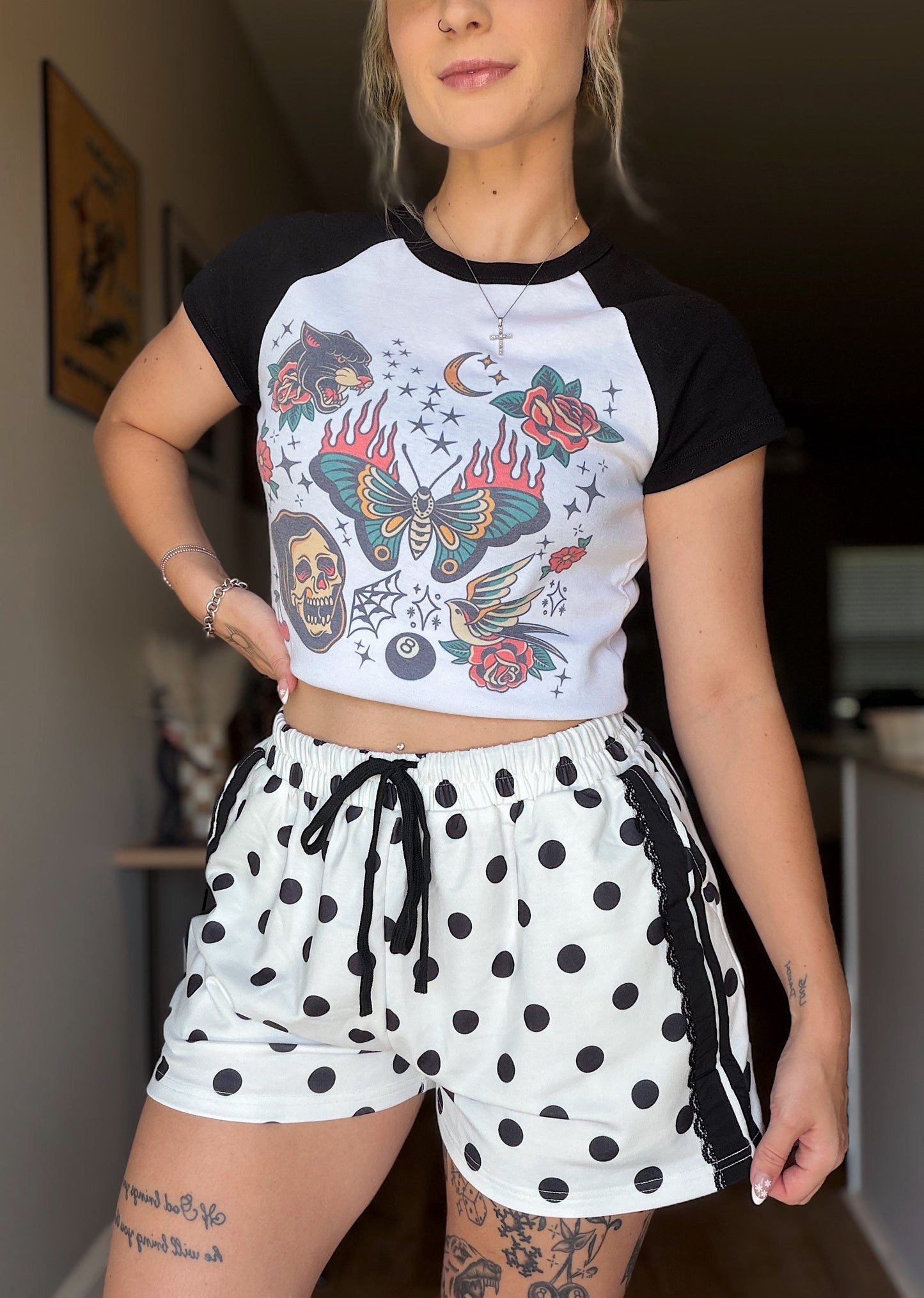 Polka Dot Lace Shorts