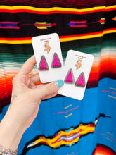 Load image into Gallery viewer, The Triangle Earrings (Hot Pink)
