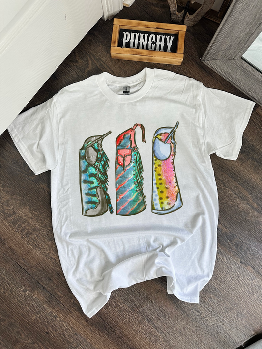 Fishie Print Chaps TEE or CREWNECK