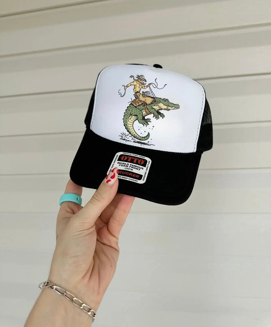 Alligator Cowboy Trucker Hat (Multiple Color Options)