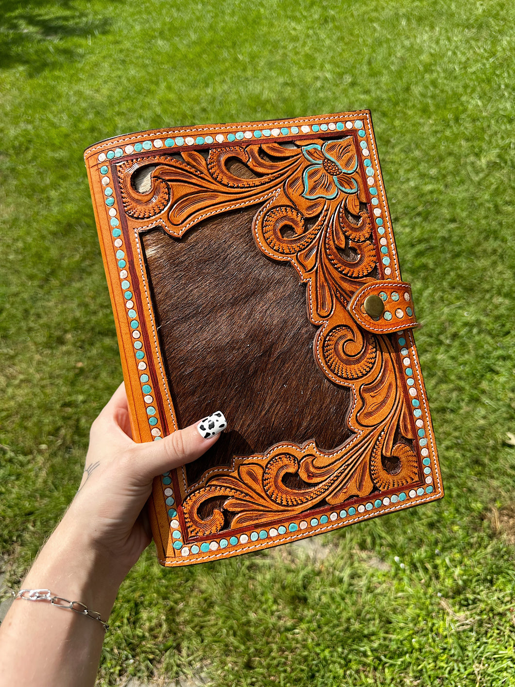 Tooled Leather Bible Cover (Style 4)
