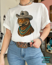 Load image into Gallery viewer, Tiger Cowboy Tee or Crewneck
