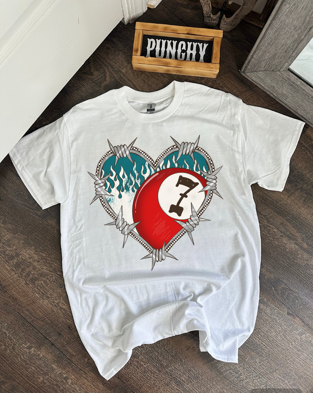 Barbed Wire Heart TEE or CREWNECK