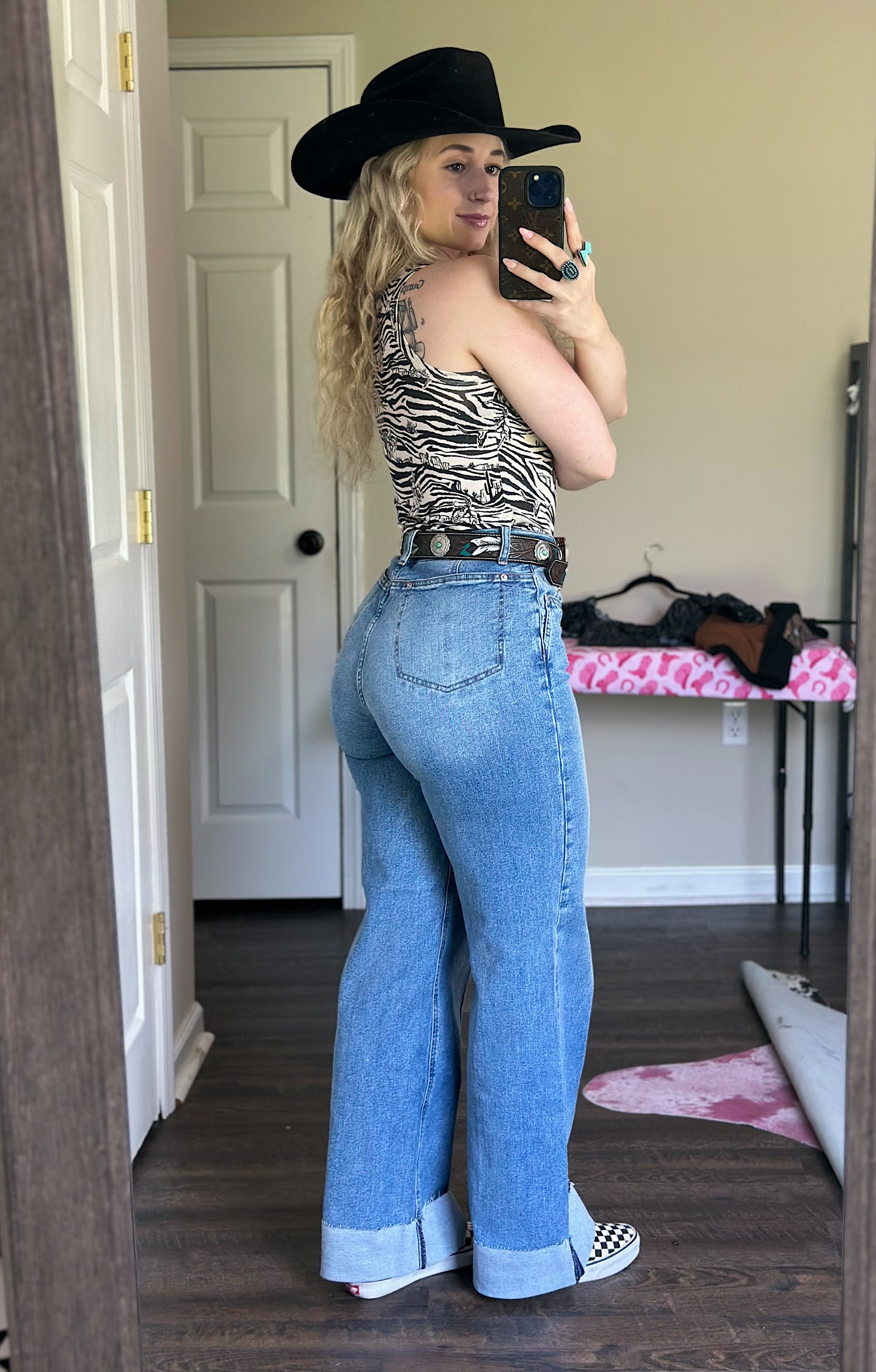 The Pin Stripe Cuff Jeans