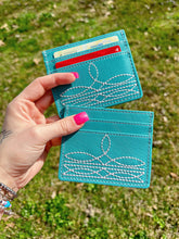 Load image into Gallery viewer, Boot Stitch Card Holder (Turquoise)
