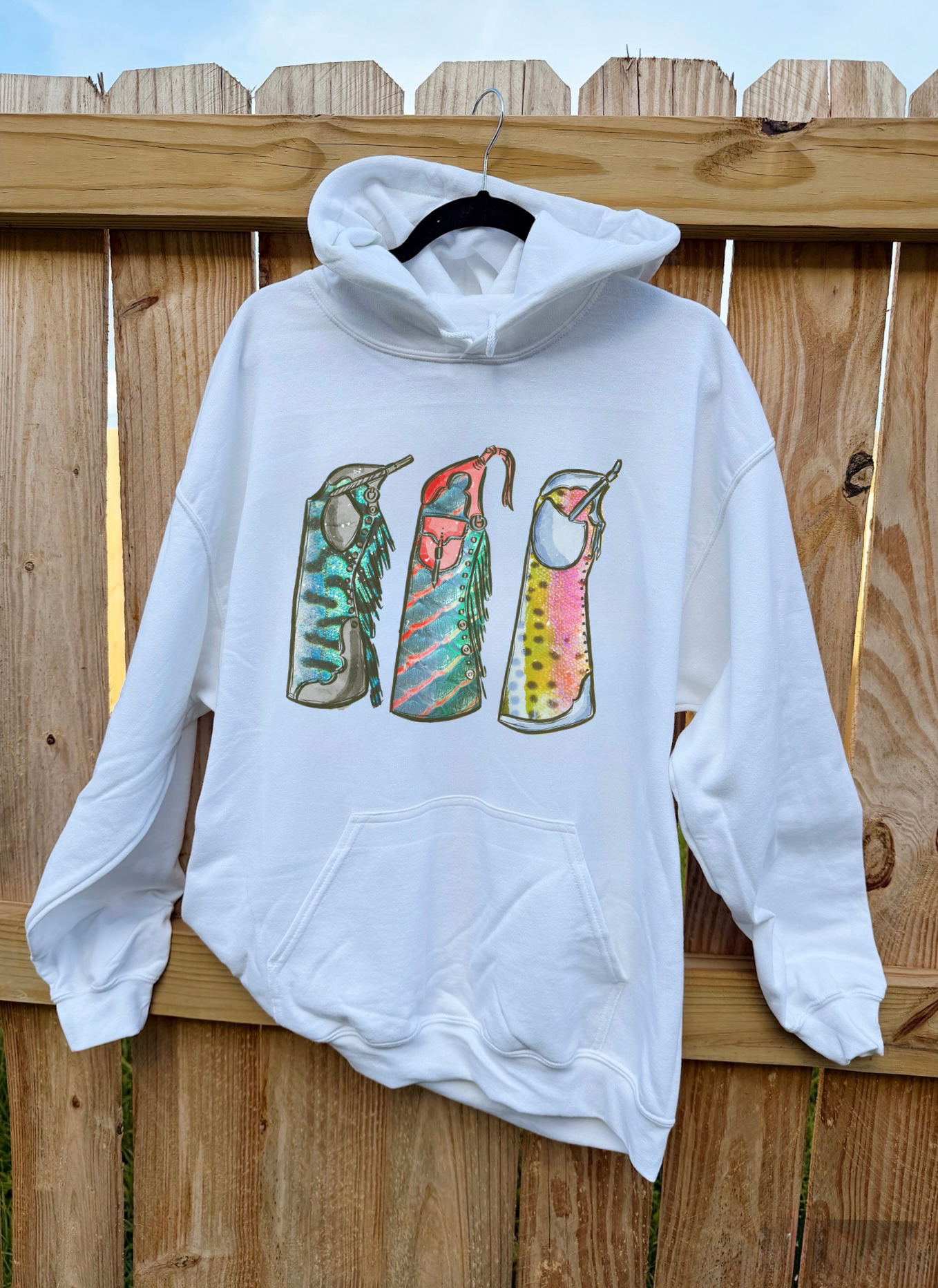 Fishie Print Chaps Hoodie