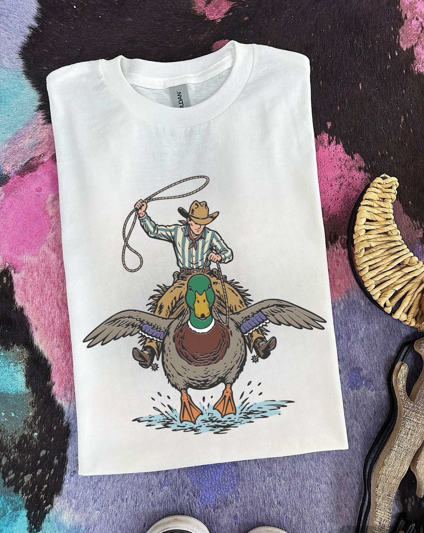 Cowboy Mallard TEE or CREWNECK