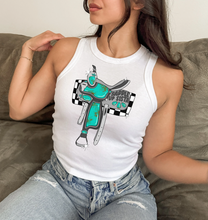 Load image into Gallery viewer, Saddle Up Sista Cropped Tank
