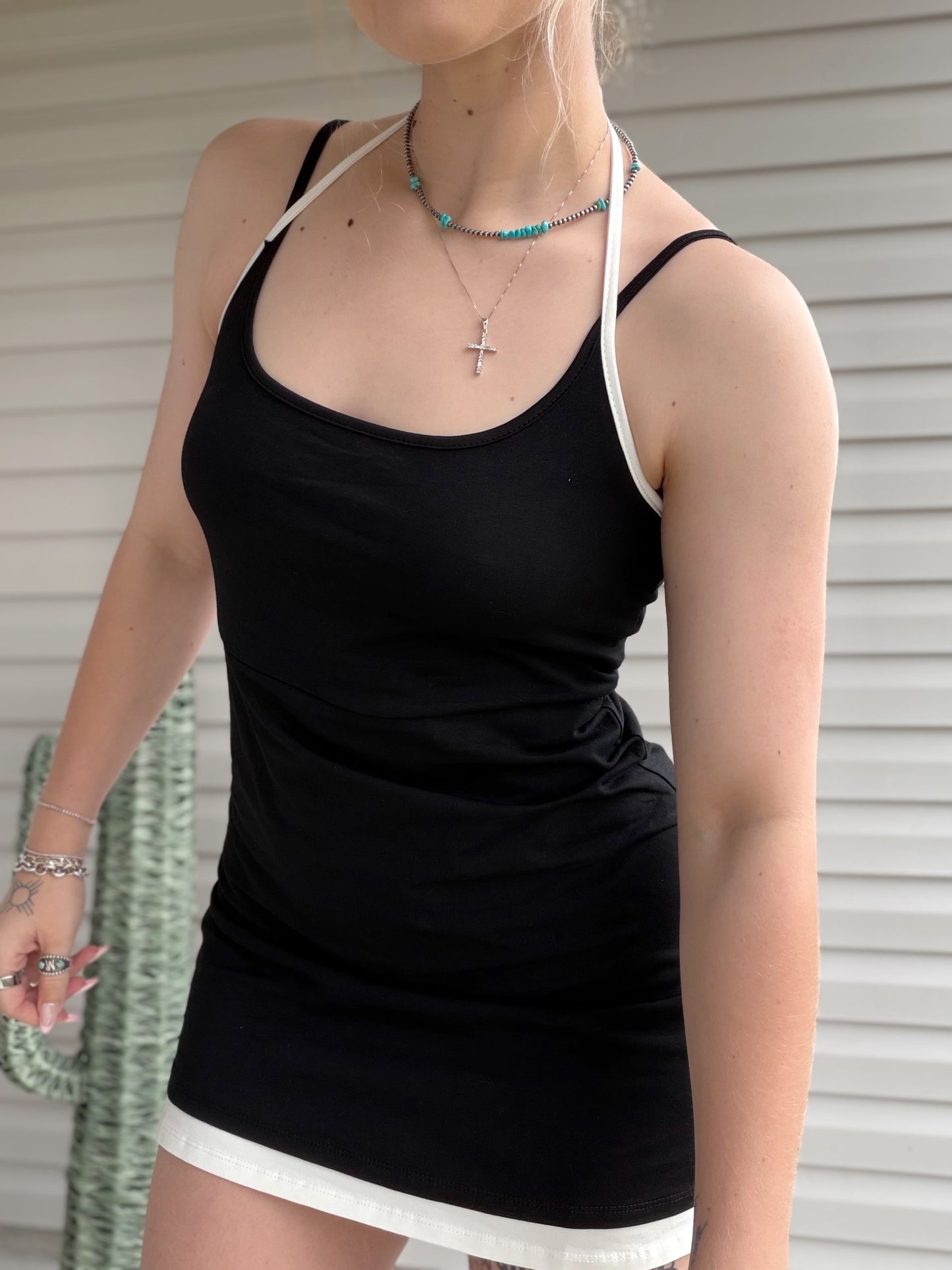 The Hot Shot Halter Dress (Black)