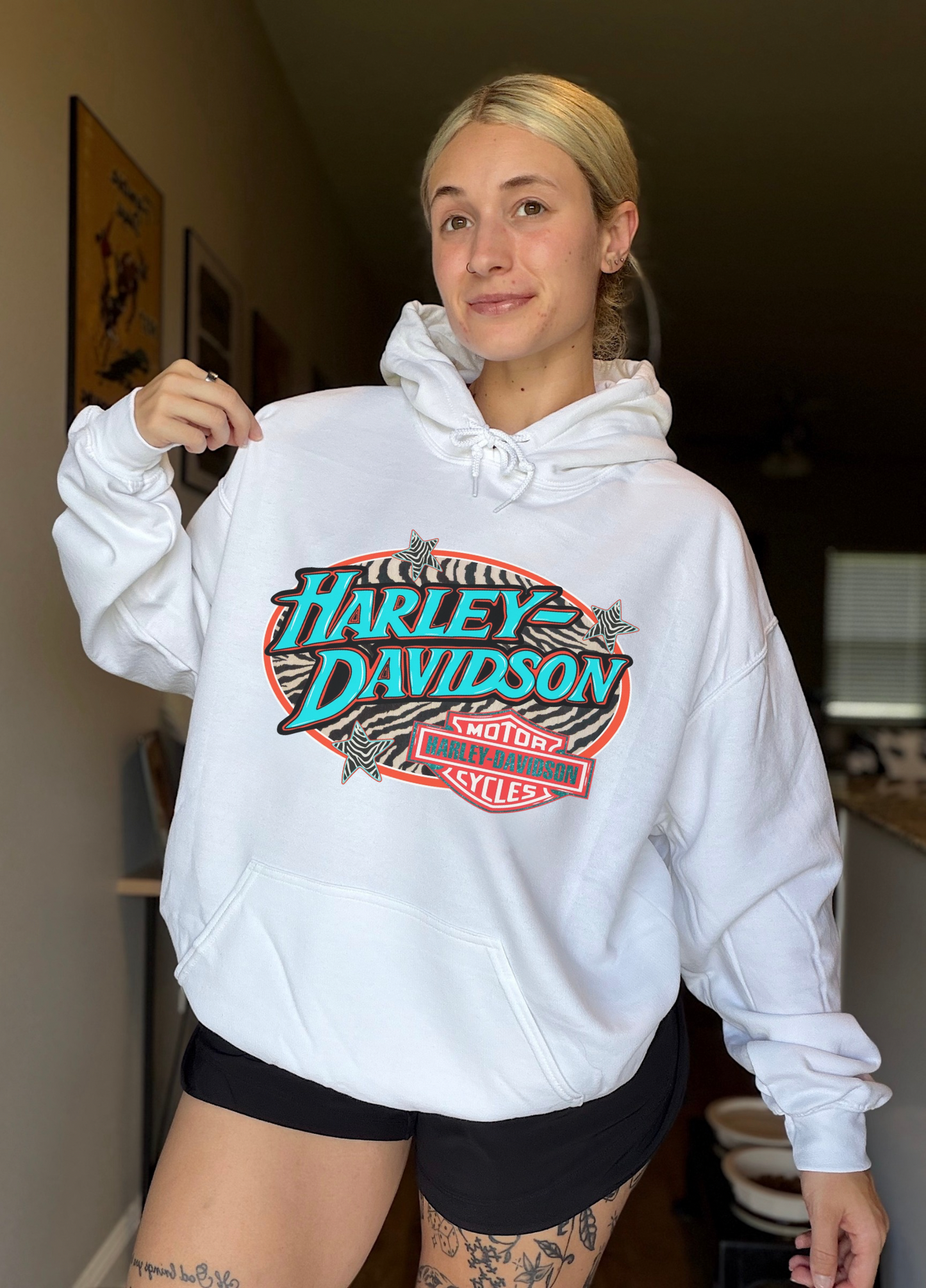 Zebra Harley Hoodie