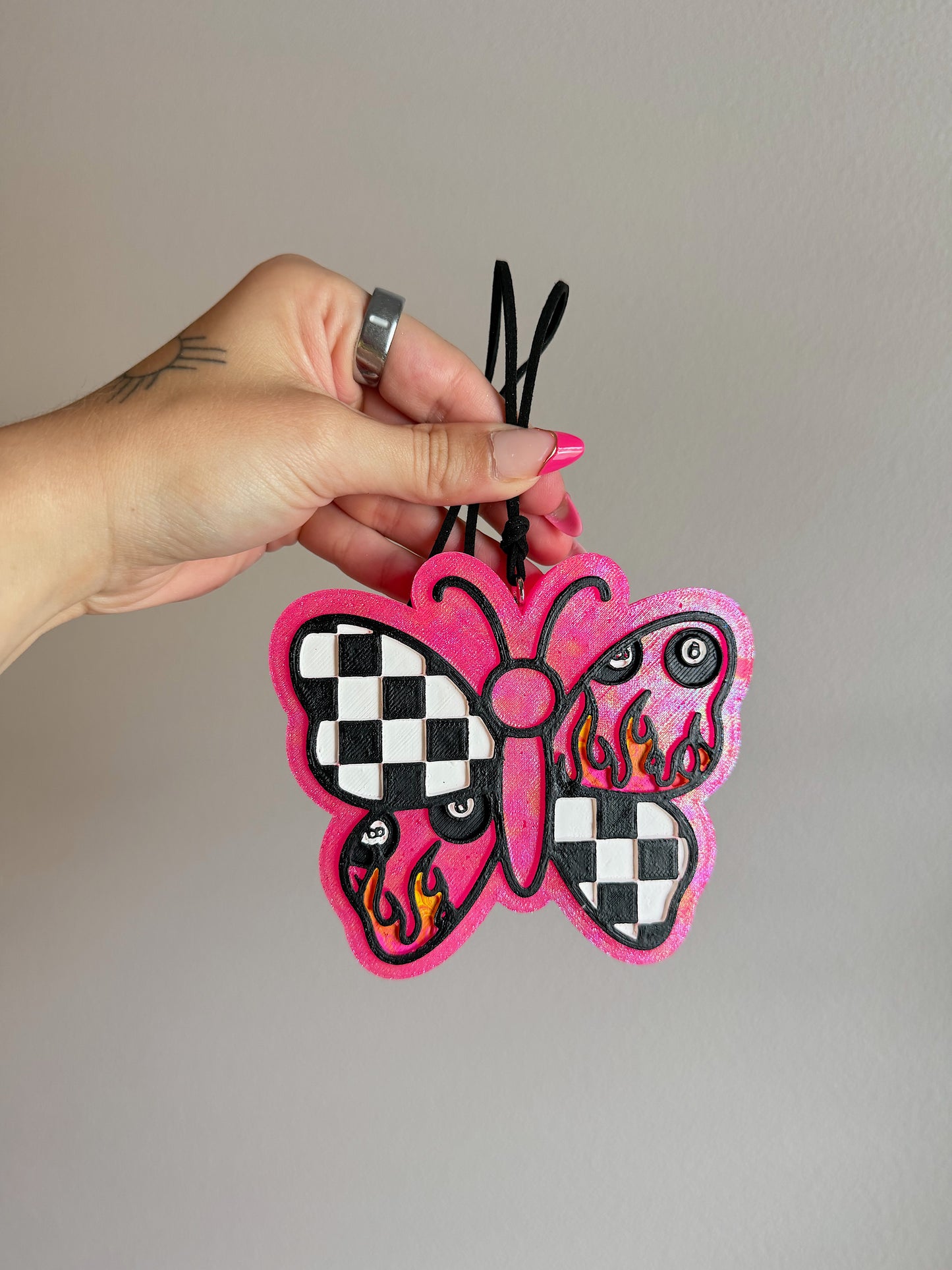 8 Ball Butterfly Car Freshie