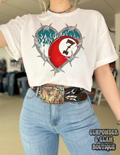 Load image into Gallery viewer, Barbed Wire Heart TEE or CREWNECK
