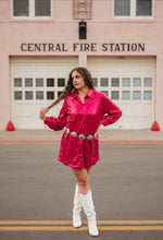 Load image into Gallery viewer, Pink Sequin Shirt Dress
