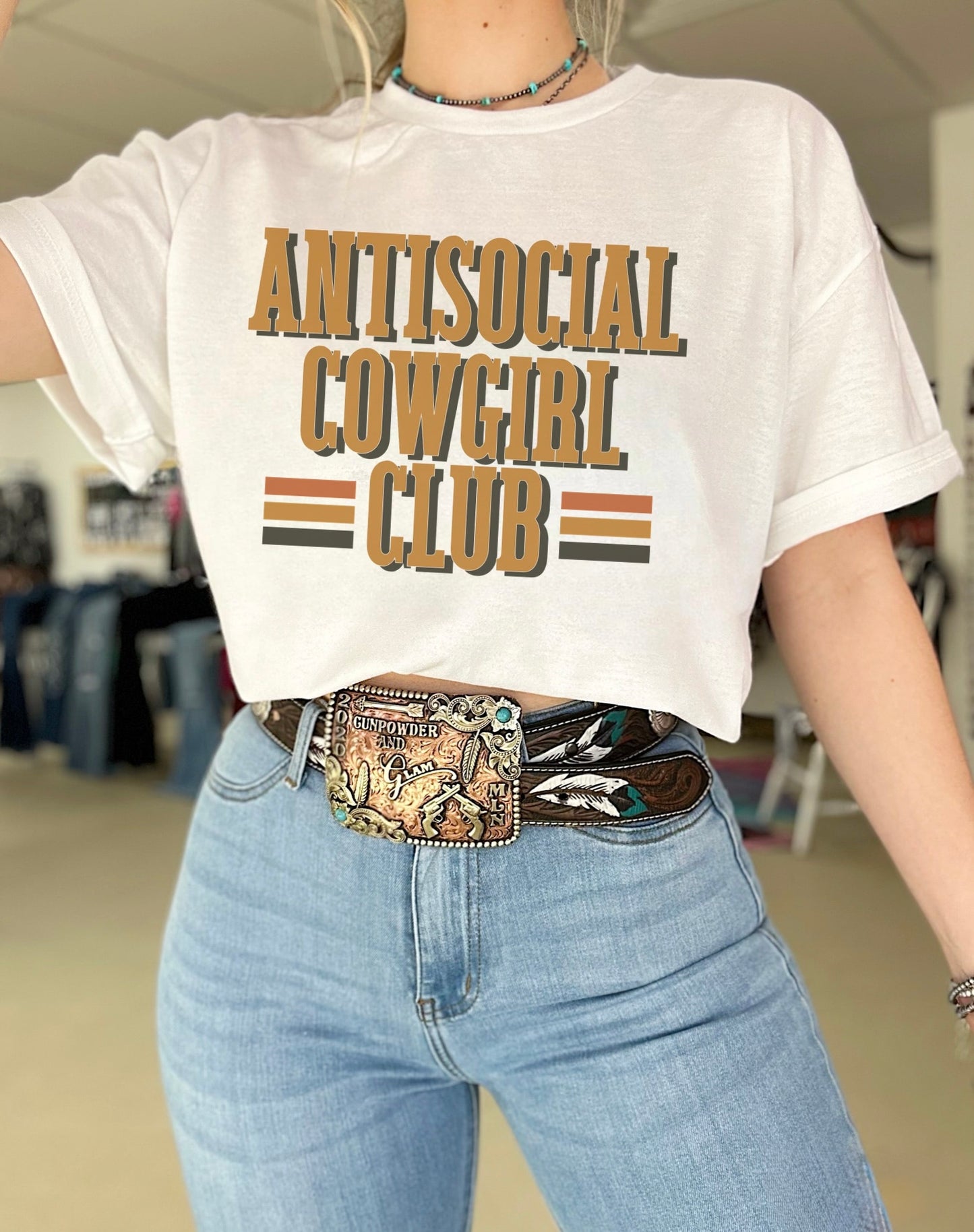Antisocial Cowgirl Club TEE or CREWNECK