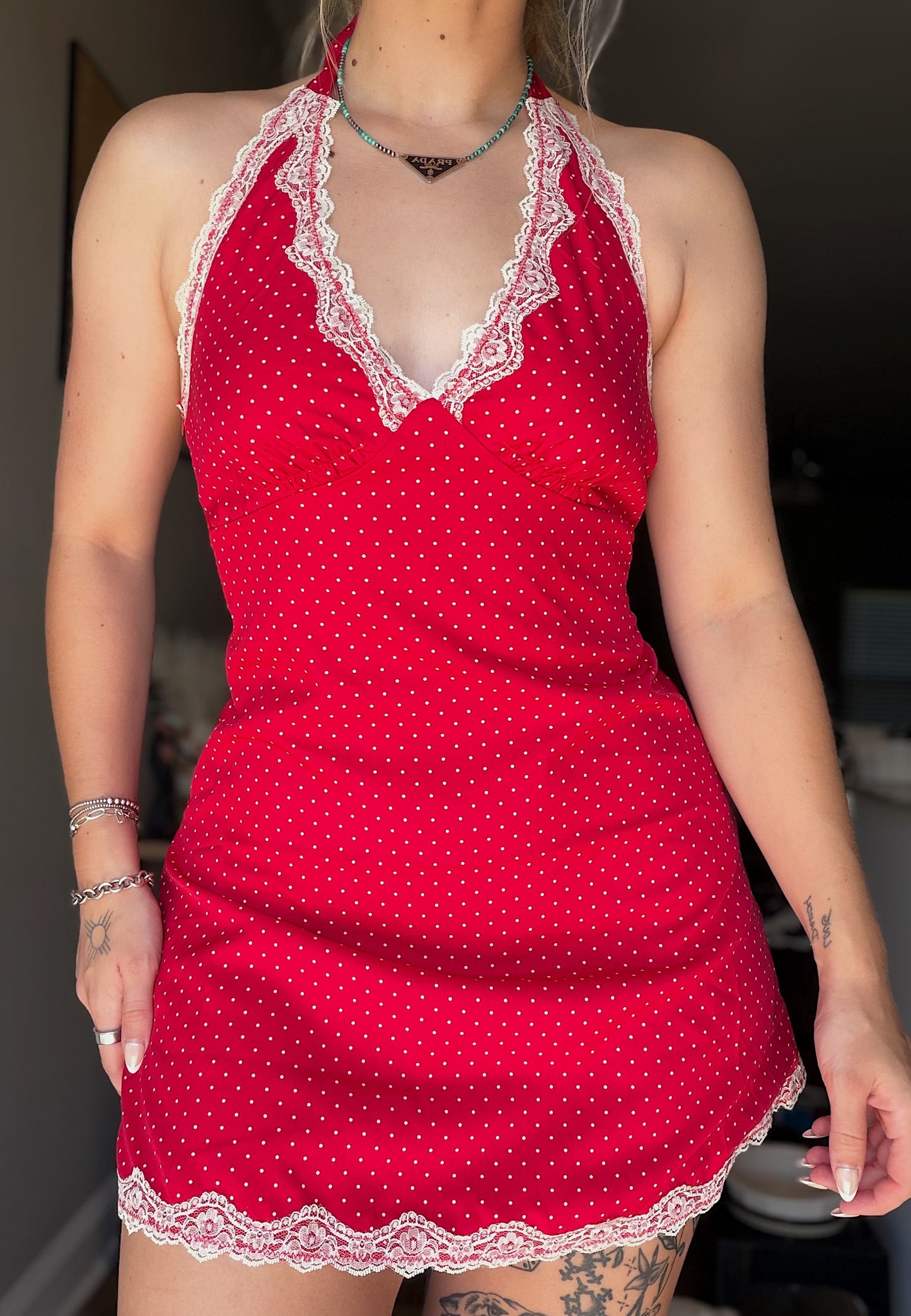 Red Polka Dot Mini Dress