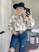 Load image into Gallery viewer, The Rowdy Rebel Tie Blouse

