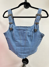 Load image into Gallery viewer, Denim &amp; Buckles Top
