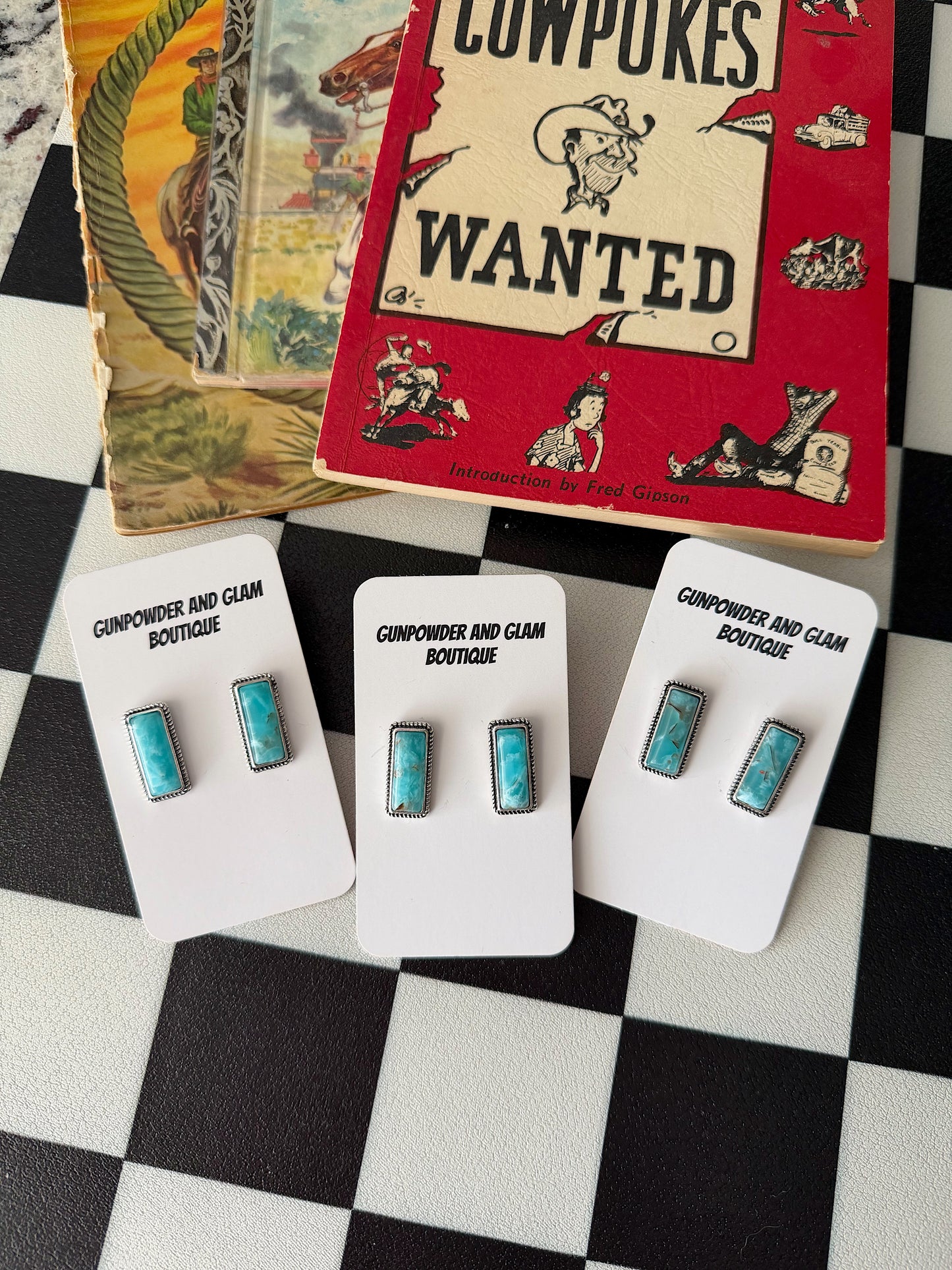 Turquoise Bar Studs